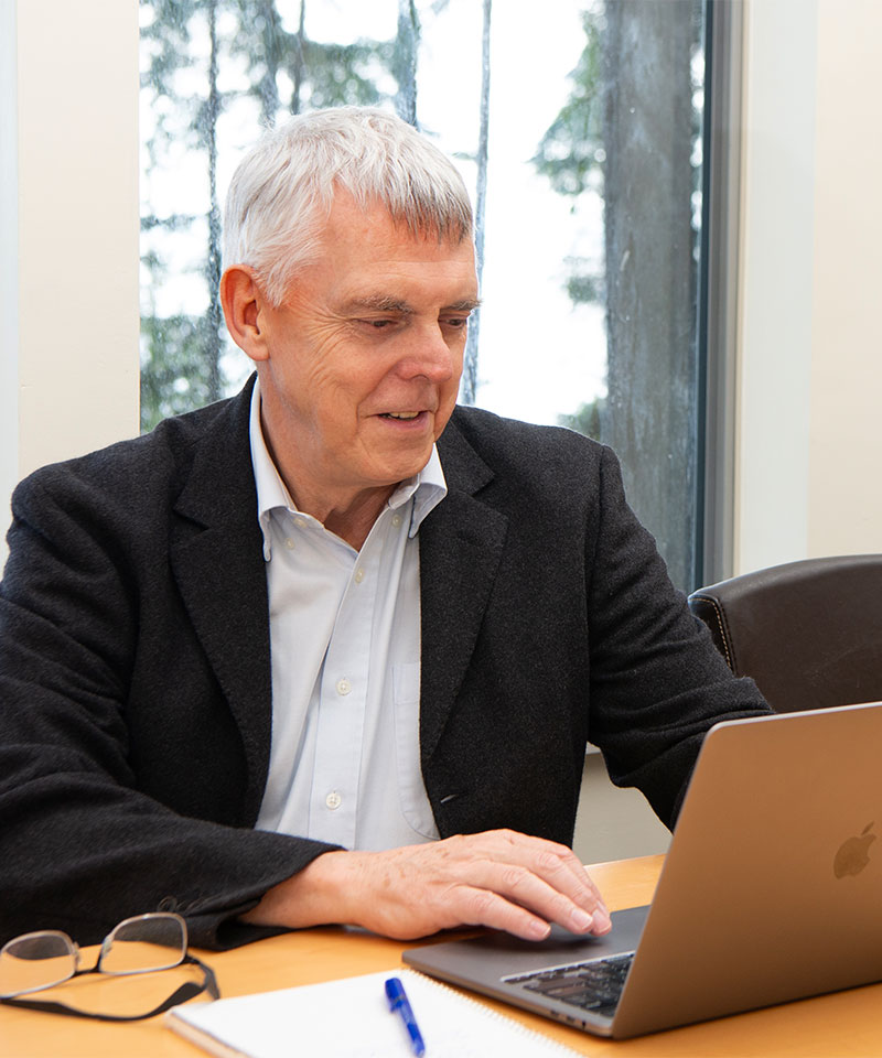 martin working at laptop